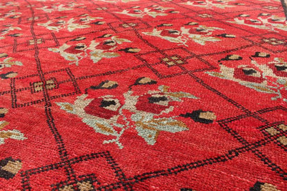 Vintage Turkish Konya Rug in Regal Red and Black Latticework Pattern Measures: 8' x 10'8 Handwoven in Turkey, this one - of - a - kind vintage Konya rug creates a dynamic aesthetic through rich color and traditional patterns. A nod to rich Ott... - Keivan Woven ArtsTU - MTU - 3491 - 6859Rug