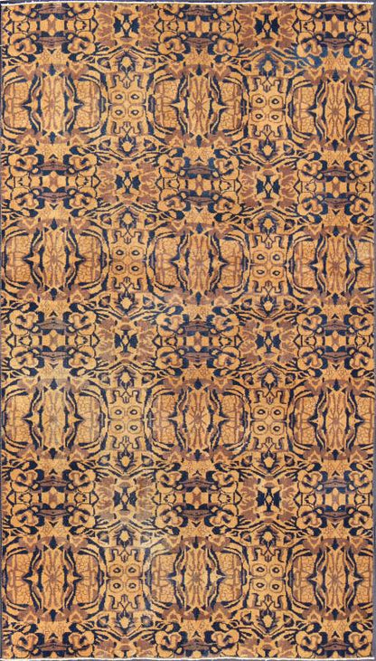 Vintage Mid - Century Modern Style in Navy, Camel, Caramel, Coffee & Golden Colors. Mid - Century Rug, Vintage Modern design Rug in Navy, Gold, Camel, Coffee, mocha and caramel Colors. Rug/TU - MTU - 3498. This Mid - Century Modern style rug feat... - Keivan Woven ArtsTU - MTU - 3498 - 7229Rug