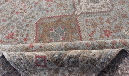 Antique Persian Qashgai Tribal Rug with stacked diamond medallions and tribal motifs. Keivan Woven Arts / rug TU - MTU - 360, country of origin / type: Iran / Qashgai, circa 1910. Measures: 5'6 x 7'10 Antique Persian Qashgai Rug wit... - Keivan Woven ArtsTU - MTU - 360 - 18770