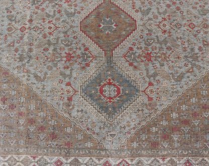 Antique Persian Qashgai Tribal Rug with stacked diamond medallions and tribal motifs. Keivan Woven Arts / rug TU - MTU - 360, country of origin / type: Iran / Qashgai, circa 1910. Measures: 5'6 x 7'10 Antique Persian Qashgai Rug wit... - Keivan Woven ArtsTU - MTU - 360 - 18770