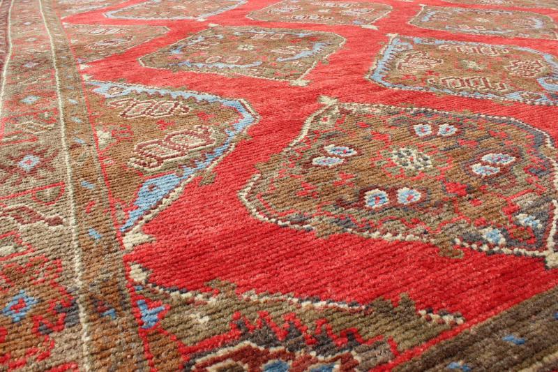 Antique Turkish Oushak - Handwoven with all Over diamond Geometric in Red, Brown, Green, Blue Keivan Woven Arts / rug /TU - MTU - 3611, country of origin / type: Turkey / Oushak, circa Early - 20th century Measures: 8'8 x 12'3 this antiq... - Keivan Woven ArtsTU - MTU - 3611 - 7235Rug