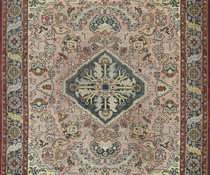 Hand Knotted Turkish Oushak Rug with Floral Design in Light Pink and Steel Blue. Hand Knotted Turkish Oushak Rug with Floral Design in Light Pink and Steel Blue. Keivan Woven Arts / rug / TU - MTU - 3612, mid - 20th century Large vintage oushak. Measures... - Keivan Woven ArtsTU - MTU - 3612 - 7239Rug