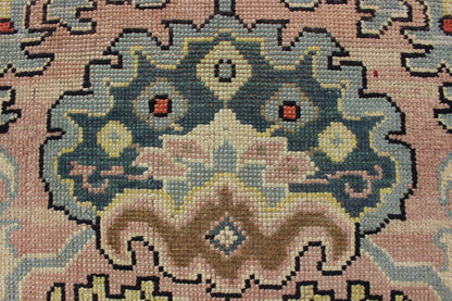 Hand Knotted Turkish Oushak Rug with Floral Design in Light Pink and Steel Blue. Hand Knotted Turkish Oushak Rug with Floral Design in Light Pink and Steel Blue. Keivan Woven Arts / rug / TU - MTU - 3612, mid - 20th century Large vintage oushak. Measures... - Keivan Woven ArtsTU - MTU - 3612 - 7239Rug