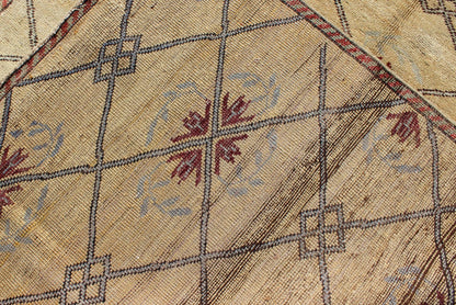 Vintage Turkish Cross - Hatch Trellis Design Oushak Rug by Keivan Woven Arts Measures: 4'2 x 9'7 This 1940's Turkish Oushak features a cross hatch design with sub - geometric motifs in the crossings. The field is rendered in a creamy yellow, ... - Keivan Woven ArtsTU - MTU - 3630 - 6881Rug