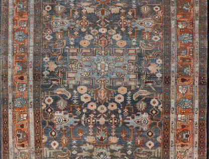 Measures: 4'4 x 6'2 Antique Persian Malayer Rug with All - Over Sub - Geometric Floral Design. Keivan Woven Arts; rug TU - MTU - 4676; country of origin / type: Persian / Malayer, circa 1920. This antique Persian Malayer rug features a layered medal... - Keivan Woven ArtsTU - MTU - 4676 - 22063