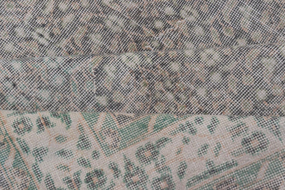 Vintage Hand - Knotted Distressed Turkish Rug in Wool with All - Over Floral Pattern This vintage Turkish Oushak rug has been hand - knotted in wool and features an all - over sub - geometric distressed floral design rendered in cream, blue, green and ivo... - Keivan Woven ArtsTU - MTU - 4962 - 19172