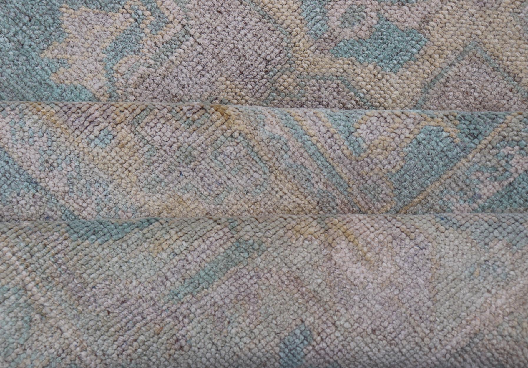 Light Colored Turkish Vintage Oushak Rug with Medallion Design Measures: 4'10 x 7'0 This vintage Turkish Oushak features a large central medallion and a complimentary stylized border. The charming palette consists of muted shades of bl... - Keivan Woven ArtsTU - MTU - 6006 - 19040Rug