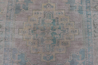 Light Colored Turkish Vintage Oushak Rug with Medallion Design Measures: 4'10 x 7'0 This vintage Turkish Oushak features a large central medallion and a complimentary stylized border. The charming palette consists of muted shades of bl... - Keivan Woven ArtsTU - MTU - 6006 - 19040Rug
