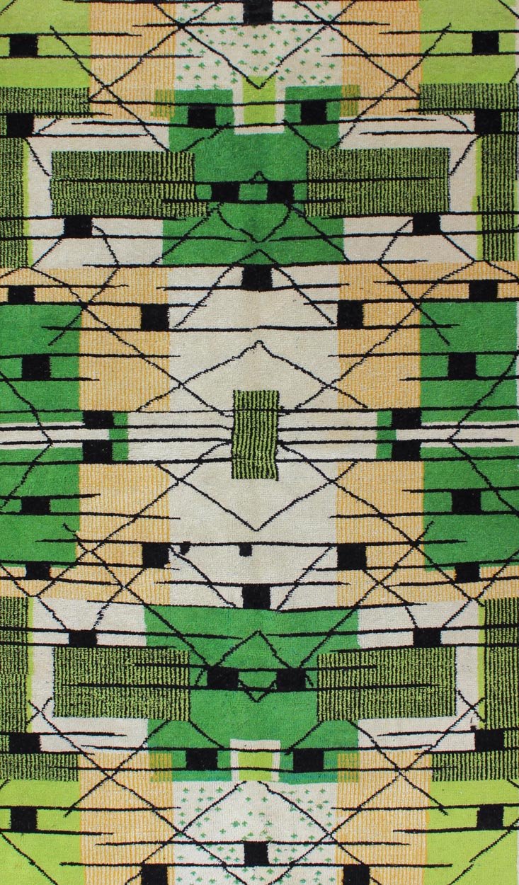 Vintage Turkish Zeki Muren Mid - Century Modern Rug in a Variety of Green Colors. Vintage Turkish Mid - Century Modern Rug with Green colors, black, ivory and Tan. kwarug/Tu - Mtu - 95170, Alive with invigorating shades of vivid green and contemporary ... - Keivan Woven ArtsTU - MTU - 95170 - 4564Rug