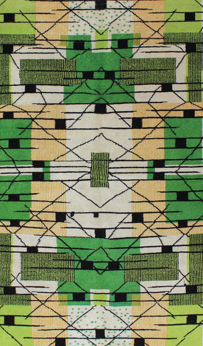 Vintage Turkish Zeki Muren Mid - Century Modern Rug in a Variety of Green Colors. Vintage Turkish Mid - Century Modern Rug with Green colors, black, ivory and Tan. kwarug/Tu - Mtu - 95170, Alive with invigorating shades of vivid green and contemporary ... - Keivan Woven ArtsTU - MTU - 95170 - 4564Rug