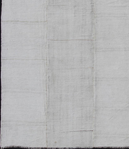 Turkish Paneled Kilim Vintage Rug in Off - White Turkish paneled off - white Kilim vintage, rug tu - ned - 1203 country of origin / type: Turkey / Kilim, circa mid - 20th century Woven during the mid - 20th century in Turkey, this designer Kilim is c... - Keivan Woven ArtsTU - NED - 1203 - 11497Rug