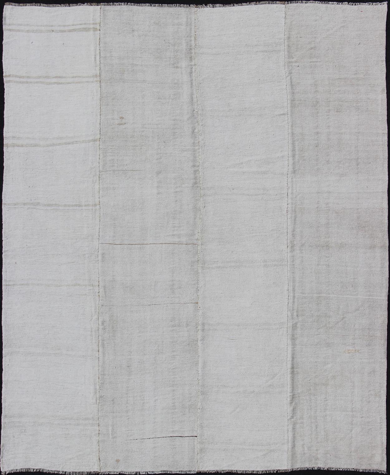 Turkish Paneled Kilim Vintage Rug in Off - White Turkish paneled off - white Kilim vintage, rug tu - ned - 1203 country of origin / type: Turkey / Kilim, circa mid - 20th century Woven during the mid - 20th century in Turkey, this designer Kilim is c... - Keivan Woven ArtsTU - NED - 1203 - 11497Rug
