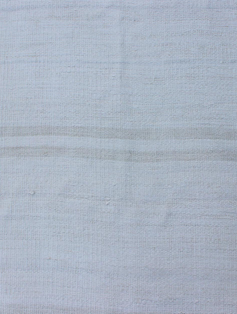 Vintage Turkish Flat - Weave Runner with Modern Stripe Design in White Color. Keivan Woven Arts / rug TU - NED - 1211, country of origin / type: Turkey / Kilim, circa 1960 Measures: 1'11 x 7'0 This modern - design vintage runner from Turkey features a s... - Keivan Woven ArtsTU - NED - 1211 - 11909Rug