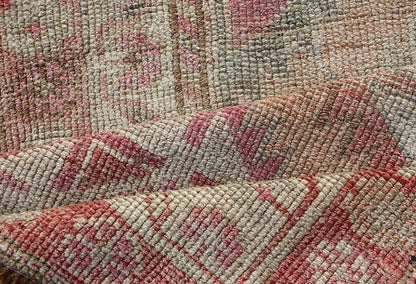Measures: 2'11 x 12'0 Vintage Turkish Oushak Runner with Latch Hook Medallions in Soft Colors. Keivan Woven Arts / rug TU - NED - 4681, country of origin / type: Turkey / Oushak, circa 1950 This Oushak carpet runner from mid - 20th century Turkey ... - Keivan Woven ArtsTU - NED - 4681 - 22081Rug