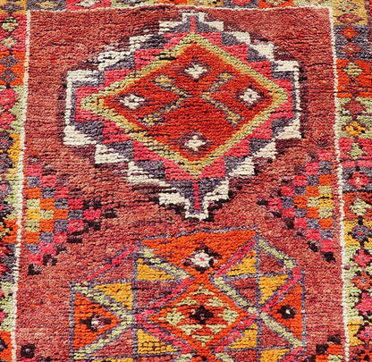 Measures: 3'0 x 12'10 Vintage Turkish Oushak Runner with Medallions in Purple and Multi Colors. Keivan Woven Arts / rug TU - NED - 4687, country of origin / type: Turkey / Oushak, circa mid - 20th Century. This Oushak runner from mid - 20th century Turk... - Keivan Woven ArtsTU - NED - 4687 - 22105Rug