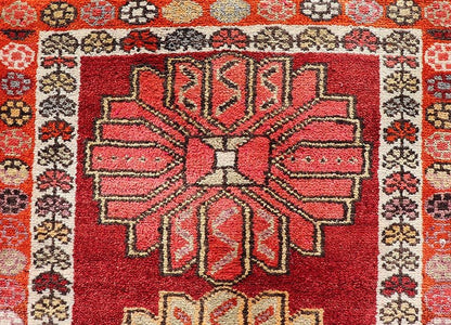 Measures: 2'11 x 15'0 Vintage Turkish Oushak Runner with Bright and Colorful Large Medallion Design. Keivan Woven Arts / rug TU - NED - 4691, country of origin / type: Turkey / Oushak, circa mid - 20th Century. This Oushak carpet from mid - 20th century... - Keivan Woven ArtsTU - NED - 4691 - 22123Rug