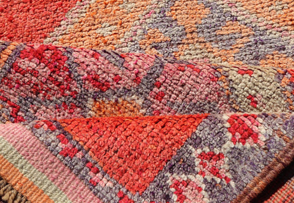 Colorful Oushak Vintage Turkish Runner with Geometric Medallion Design With Orangey - Red Measures: 3'0 x 11'9 Oushak Vintage Turkish Runner with Geometric Medallion Design With Orangey - Red. Keivan Woven Arts / rug TU - NED - 4694, country of or... - Keivan Woven ArtsTU - NED - 4694 - 22141Rug