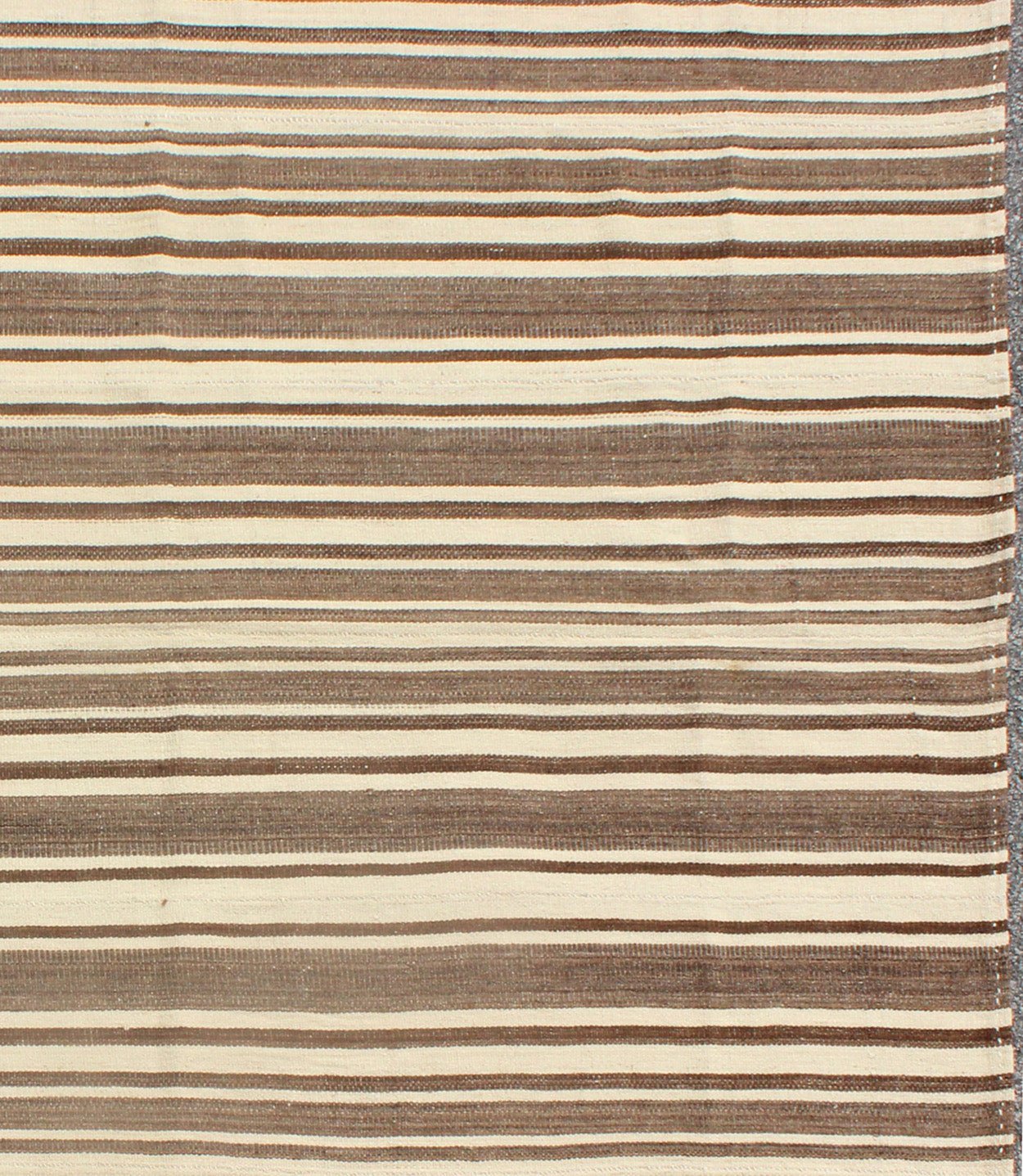 Vintage Turkish Flat - Weave In Muted Colored Kilim in Taupe, Brown and Cream Minimalist design Kilim from Turkey, rug TU - NED - 4724, country of origin / type: Turkey / Kilim, circa 1950 Keivan Woven Arts This vintage flat - woven Kilim feature... - Keivan Woven ArtsTU - NED - 4724 - 9216Rug