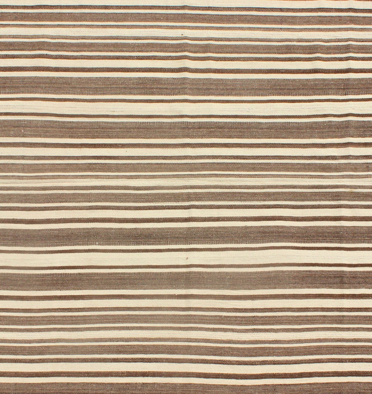 Vintage Turkish Flat - Weave In Muted Colored Kilim in Taupe, Brown and Cream Minimalist design Kilim from Turkey, rug TU - NED - 4724, country of origin / type: Turkey / Kilim, circa 1950 Keivan Woven Arts This vintage flat - woven Kilim feature... - Keivan Woven ArtsTU - NED - 4724 - 9216Rug