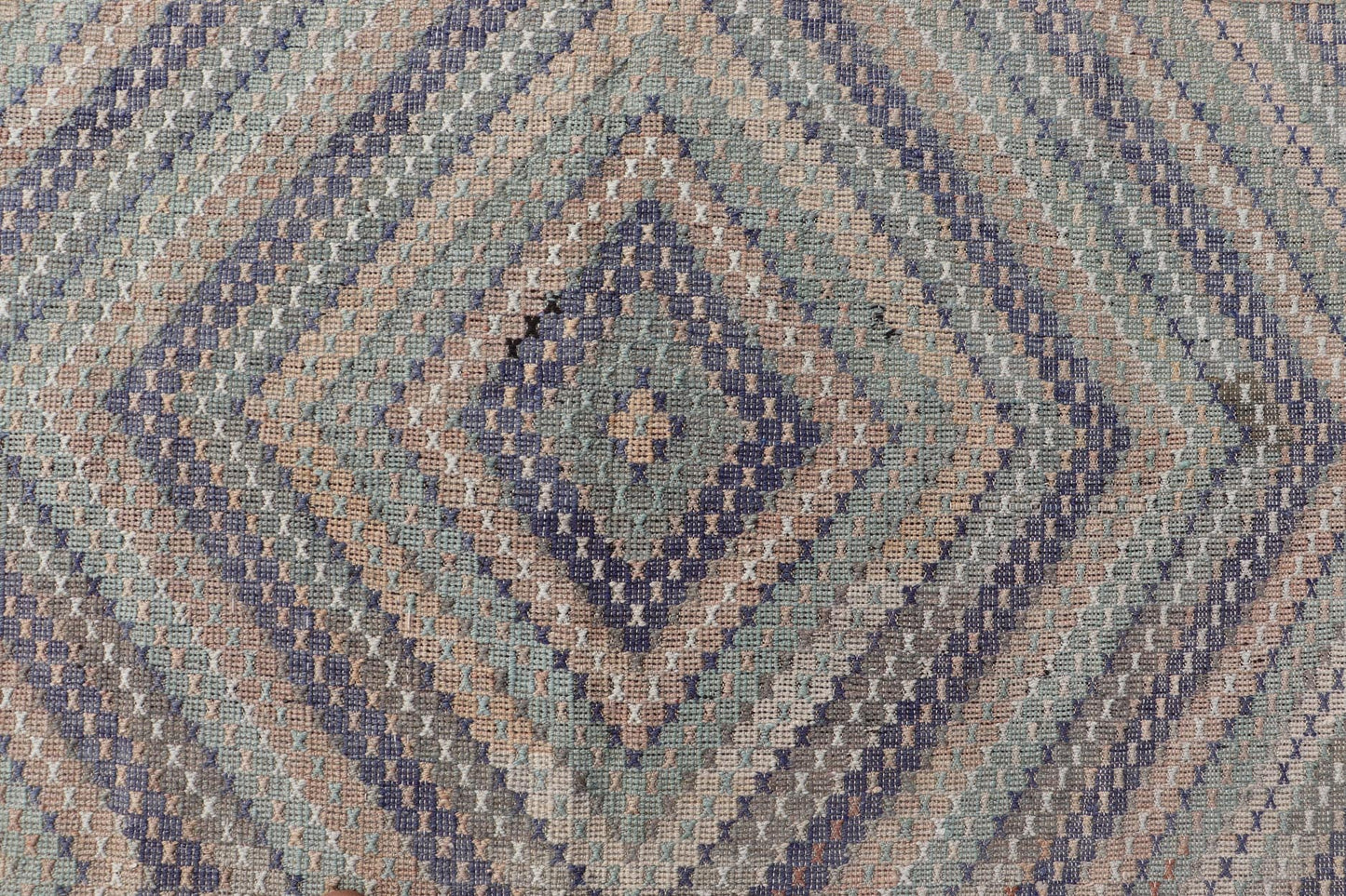Vintage Turkish Hand Woven Kilim Rug in Wool with Diamond Design. Vintage Turkish Hand Woven Kilim Rug in Wool with Diamond Design. Vintage Kilim rug with all - over sub - geometric diamond design, Keivan Woven Arts; rug TU - NED - 50001, country of o... - Keivan Woven ArtsTU - NED - 50001 - 22375Rug