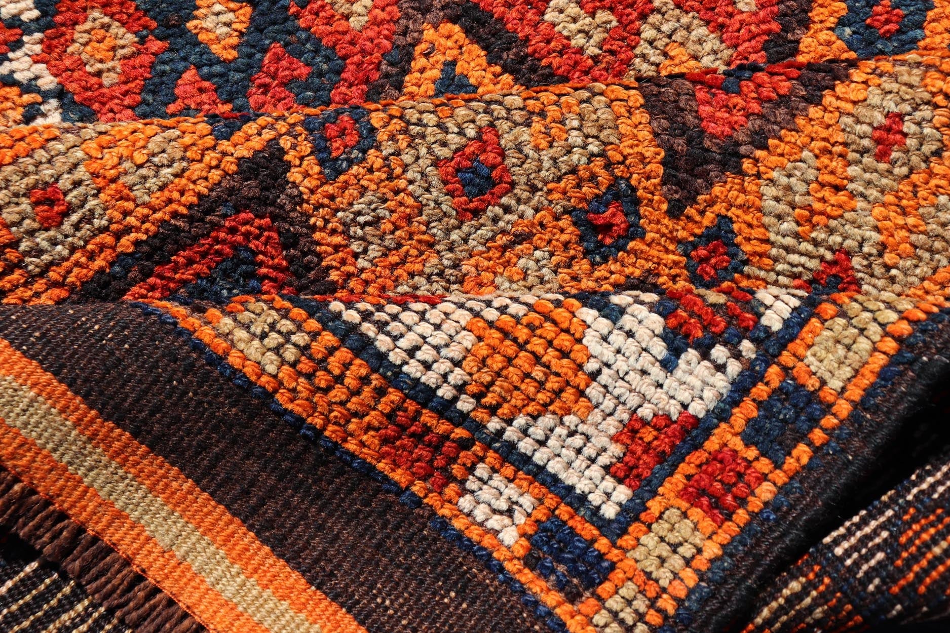 Measures: 3'0 x 11'5 Vintage Turkish Runner with All - Over Diamond Tribal Design in Multi - Colors. Keivan Woven Arts / TU - NED - 5029, country of origin / type: Turkey / Oushak, circa 1960. This beautiful vintage Oushak runner from 1960s features... - Keivan Woven ArtsTU - NED - 5029 - 22315Rug