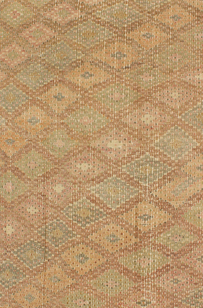 Natural - toned flat - wovenEmbroidered flatweave Kilim rug from Turkey, rug tu - ned - 556, country of origin / type: Turkey / Kilim, circa 1950 This flat - woven rug is characterized by its repeating pattern of diamonds, rendered in earth - tones with neu... - Keivan Woven ArtsTU - NED - 556 - 6953Rug