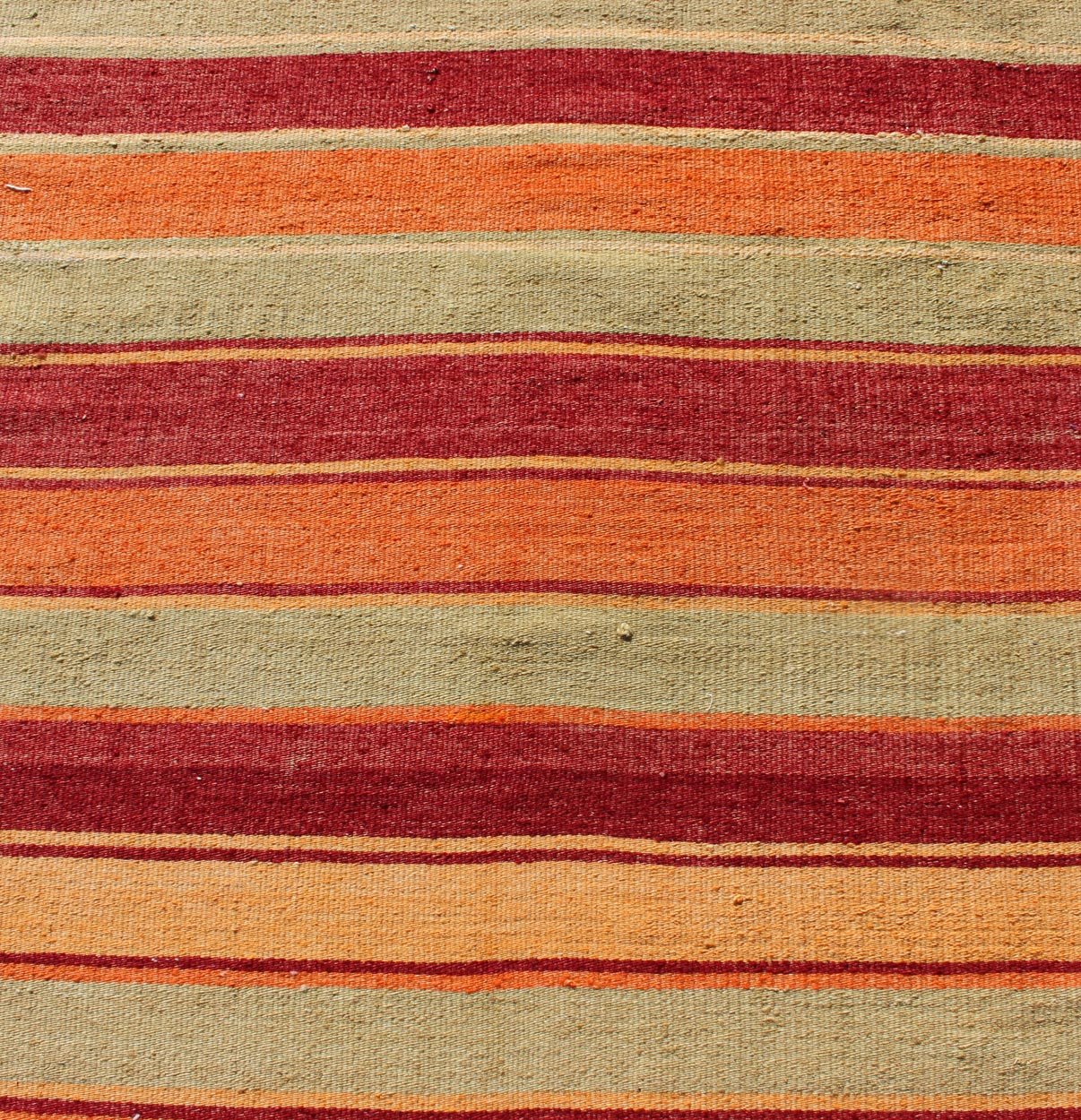 Bright & Colorful Vintage Turkish Kilim in Red, Green, Yellow, and Orange Keivan Woven Arts - Turkish Kilim runner with stripes in red, green, yellow, orange, rug TU - NED - 607, country of origin / type: Turkey / Kilim, circa mid - 20th century Woven d... - Keivan Woven ArtsTU - NED - 607 - 12457Rug