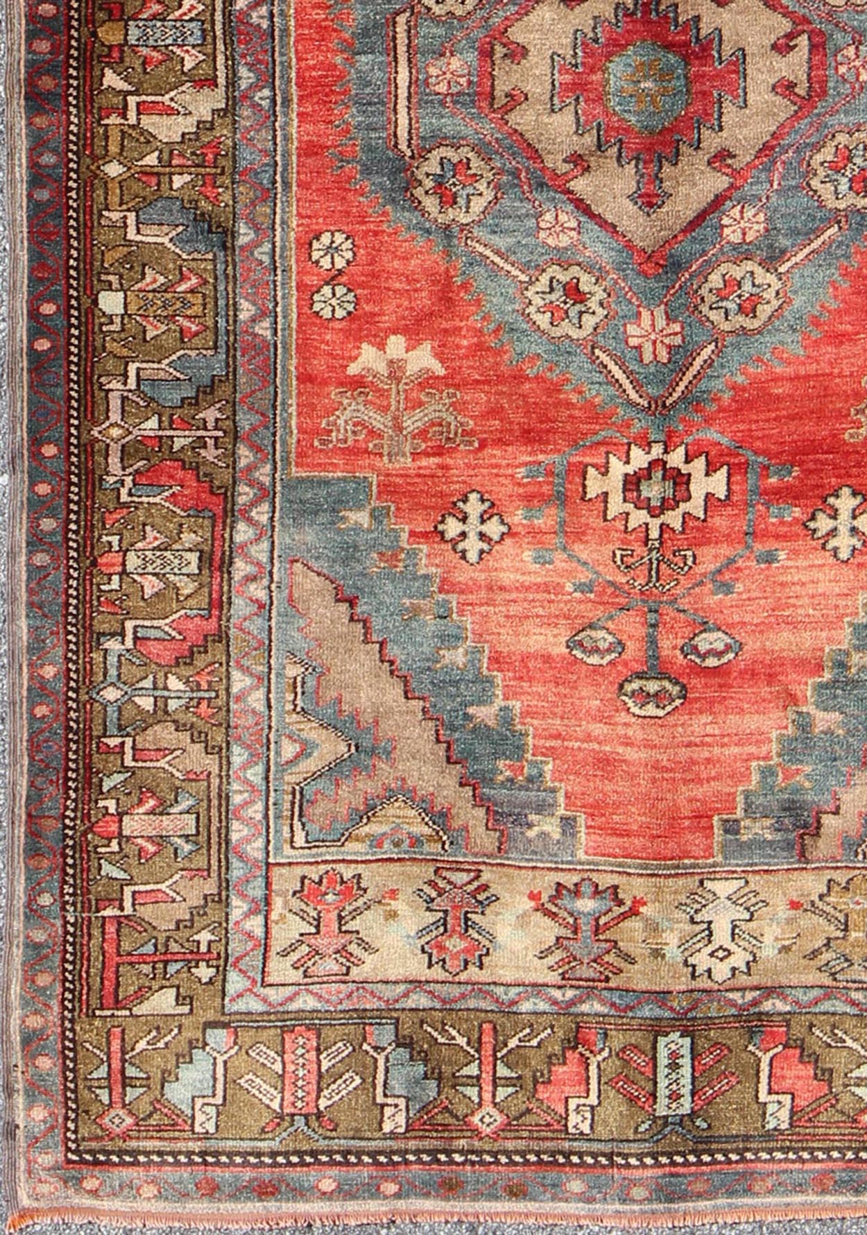 Turkish Konya Rug with Geometric Tribal Design Turkish Konya Rug with Geometric Design rug/tu - sim - 1 origin/turkey kwarugs This beautiful antique Konya carpet features a Classic medallion design. The faint red ground is home to the cen... - Keivan Woven ArtsTU - SIM - 1 - 2918Rug