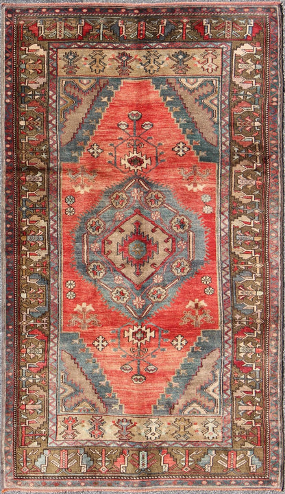 Turkish Konya Rug with Geometric Tribal Design Turkish Konya Rug with Geometric Design rug/tu - sim - 1 origin/turkey kwarugs This beautiful antique Konya carpet features a Classic medallion design. The faint red ground is home to the cen... - Keivan Woven ArtsTU - SIM - 1 - 2918Rug