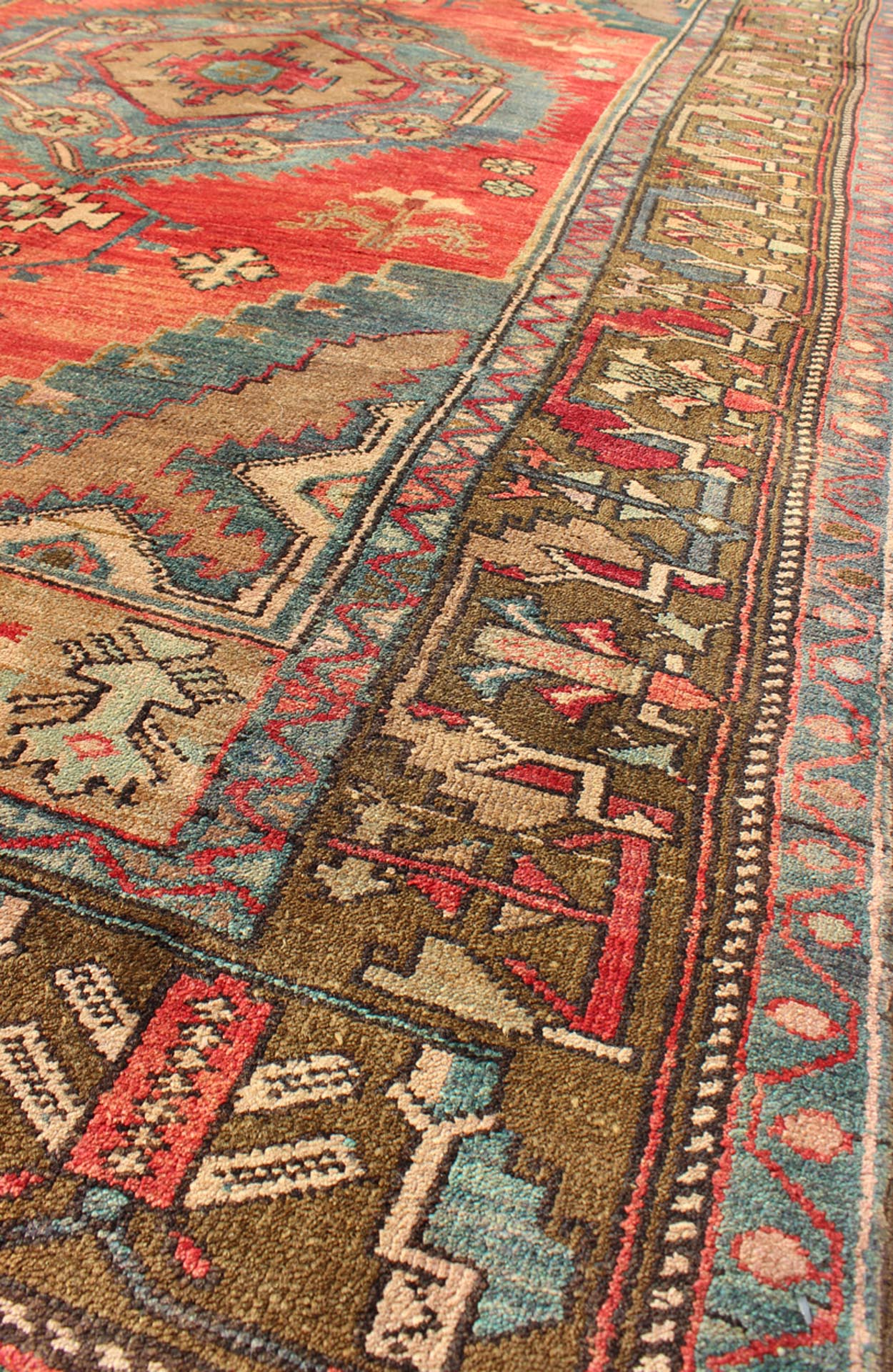 Turkish Konya Rug with Geometric Tribal Design Turkish Konya Rug with Geometric Design rug/tu - sim - 1 origin/turkey kwarugs This beautiful antique Konya carpet features a Classic medallion design. The faint red ground is home to the cen... - Keivan Woven ArtsTU - SIM - 1 - 2918Rug