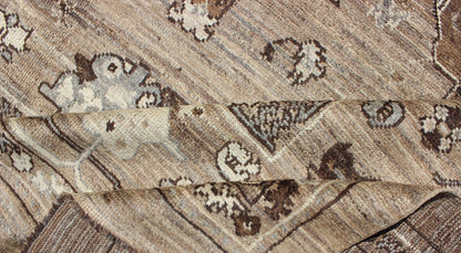 Turkish Oushak Rug in All - Over Design in Natural Wool Colors of Brown's to Cream All - Over natural wool Turkish Oushak, Keivan Woven Arts / rug/ TU - SOY - 22, country of origin / type: Turkey / Oushak, circa late - 20th Century. This unique Tur... - Keivan Woven ArtsTU - SOY - 22 - 3936Rug