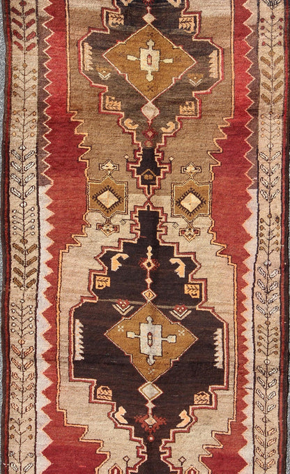 Tribal Turkish Rug from Turkey with Colorful Dual Central Medallion Design kwarugs Tribal Turkish Rug from Turkey with Medallion Design rug - tu - trs - 136083 origin/turkey This Turkish gallery rug features a dual central medallion design as w... - Keivan Woven ArtsTU - TRS - 136083 - 4638Rug