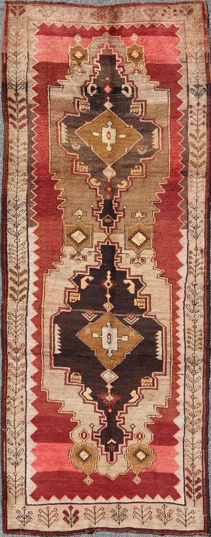 Tribal Turkish Rug from Turkey with Colorful Dual Central Medallion Design kwarugs Tribal Turkish Rug from Turkey with Medallion Design rug - tu - trs - 136083 origin/turkey This Turkish gallery rug features a dual central medallion design as w... - Keivan Woven ArtsTU - TRS - 136083 - 4638Rug