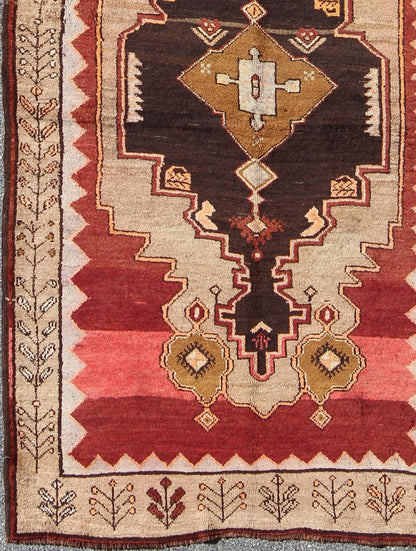 Tribal Turkish Rug from Turkey with Colorful Dual Central Medallion Design kwarugs Tribal Turkish Rug from Turkey with Medallion Design rug - tu - trs - 136083 origin/turkey This Turkish gallery rug features a dual central medallion design as w... - Keivan Woven ArtsTU - TRS - 136083 - 4638Rug