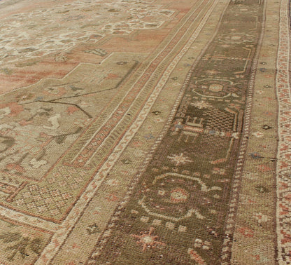 Vintage Turkish Oushak Carpet with Faint Salmon Field and Elegant Floral Motifs Faint Salmon Field Turkish Oushak Vintage Carpet rug/tu - trs - 95096, origin/turkey This beautiful rug from mid - 20th century Turkey features a Classic Oushak ... - Keivan Woven ArtsTU - TRS - 95096 - 3602Rug