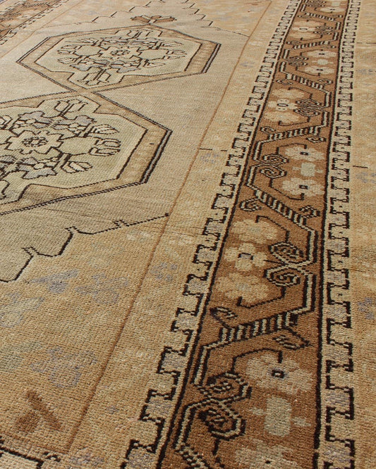 Vintage Turkish Oushak Carpet with Multi - Layered Diamond Medallions in Taupe Oushak Carpet with Multi - Layered Diamond Medallions in Taupe rug/tu - ugu - 136010 origin/turkey This vintage Oushak features a unique blend of colors and an intrica... - Keivan Woven ArtsTU - UGU - 136010 - 4676