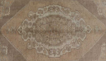 Muted Colors Vintage Turkish Oushak Rug with Medallion Design in Lt. Green. Muted vintage Turkish Oushak rug with large medallion design in light green, gray, light salmon and rust, Camel and taupe, rug tu - ugu - 32, country of origin / type: Turkey /... - Keivan Woven ArtsTU - UGU - 32 - 2946Rug