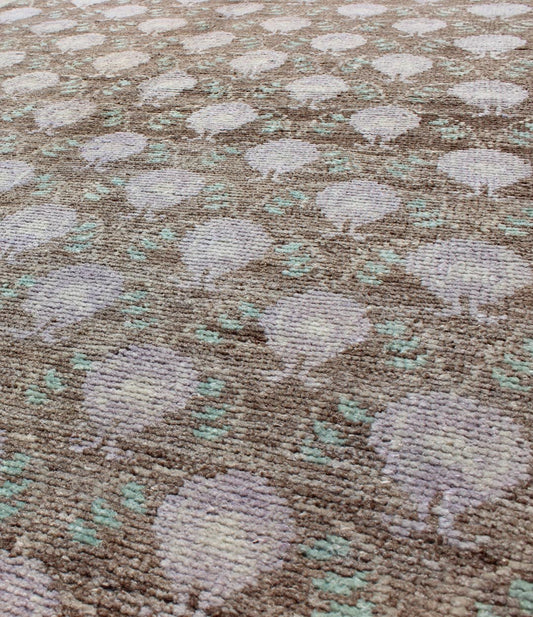 Light Brown, Green, and Lavender Turkish Tulu Vintage Rug with Latticework. Lavender, green, taupe, and browns Turkish Tulu vintage rug with latticework, rug TU - UGU - 3345, country of origin / type: Turkey / Tulu, circa 1940s This vintage ... - Keivan Woven ArtsTU - UGU - 3345 - 5888Rug
