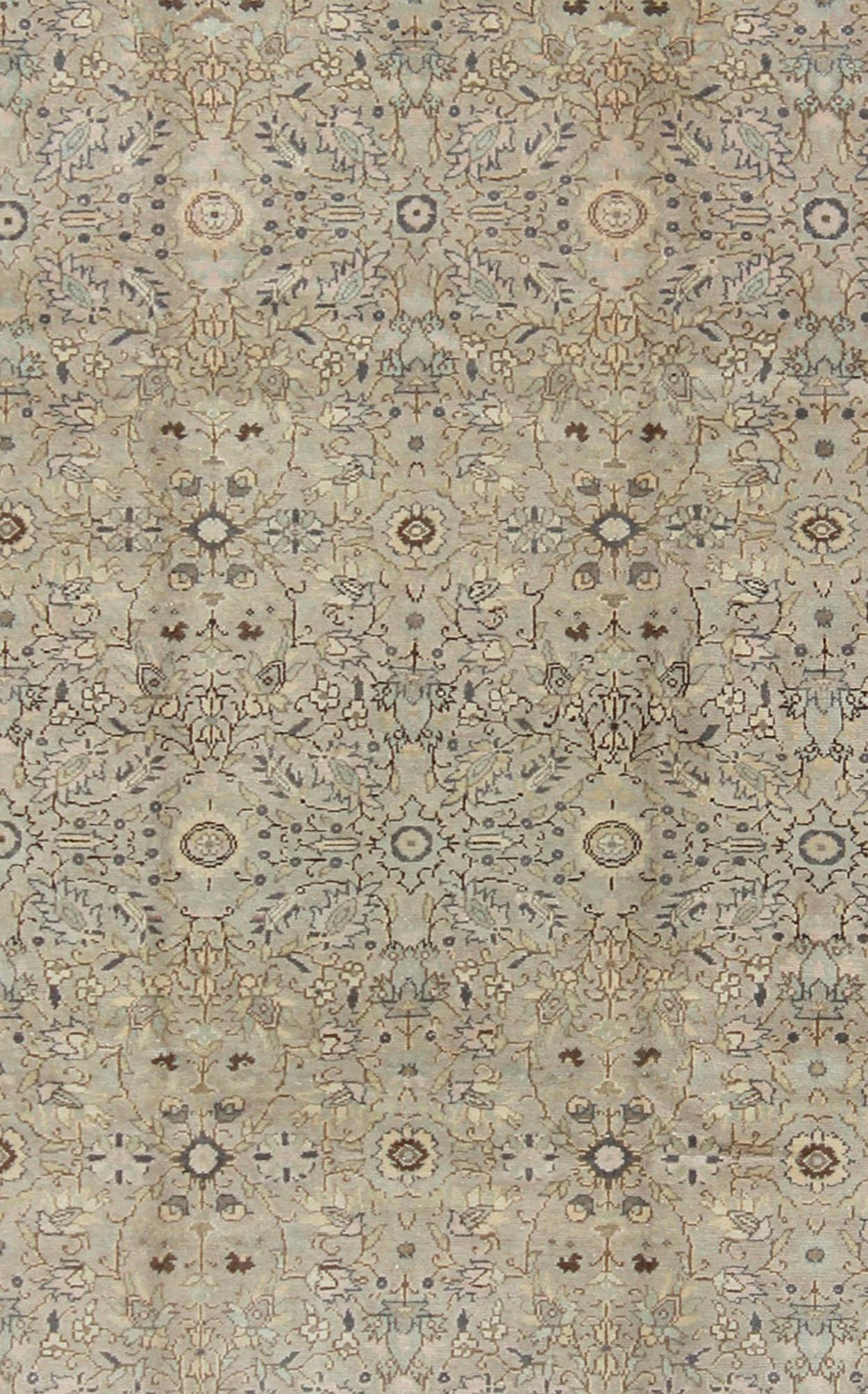 Vintage Turkish Sivas Rug with Floral Design in Earthy Neutrals Measures: 5'9' x 8'2' In this early 20th century Turkish Sivas antique rug, the sand field features a delicate trellis design of scrolling vinery and scattered fleuron with... - Keivan Woven ArtsTU - UGU - 3401 - 6235Rug