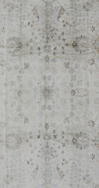 Neutral Vintage Turkish Oushak Rug with Floral Design and Medallions Measures: 6'0 x 9'9 Country of Origin: Turkey Type: Oushak Design: All - Over, Floral, Arabesque Keivan Woven Arts rug TU - VEY - 4611 Persian Rug, Authentic Persian Rug, Tur... - Keivan Woven ArtsTU - VEY - 4611 - 7917Rug