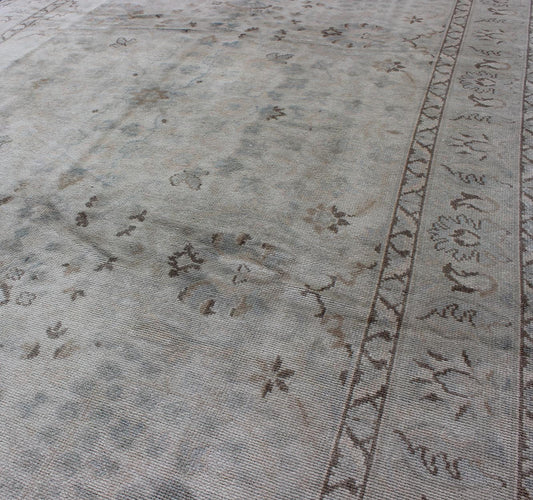 Neutral Vintage Turkish Oushak Rug with Floral Design and Medallions Measures: 6'0 x 9'9 Country of Origin: Turkey Type: Oushak Design: All - Over, Floral, Arabesque Keivan Woven Arts rug TU - VEY - 4611 Persian Rug, Authentic Persian Rug, Tur... - Keivan Woven ArtsTU - VEY - 4611 - 7917