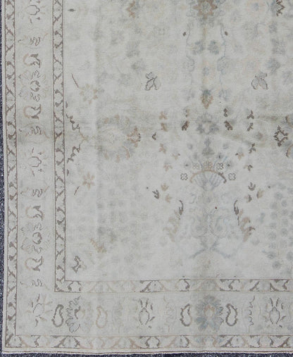 Neutral Vintage Turkish Oushak Rug with Floral Design and Medallions Measures: 6'0 x 9'9 Country of Origin: Turkey Type: Oushak Design: All - Over, Floral, Arabesque Keivan Woven Arts rug TU - VEY - 4611 Persian Rug, Authentic Persian Rug, Tur... - Keivan Woven ArtsTU - VEY - 4611 - 7917Rug