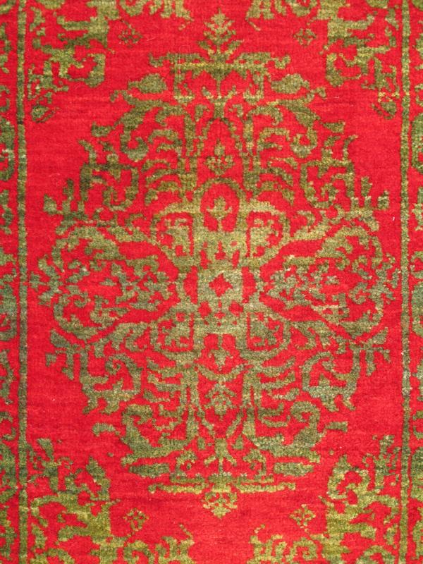 Antique Turkish Ottoman Rug With Floral Medallion in Red and Green Antique Turkish Ottoman Rug With Floral Medallion in Red and Green, Keivan Woven Arts rug TU - VEY - 8, country of origin / type: Turkey / Ottoman, circa 1920 Handwoven in Tu... - Keivan Woven ArtsTU - VEY - 8 - 2934Rug