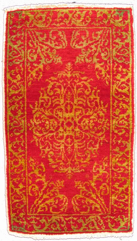 Antique Turkish Ottoman Rug With Floral Medallion in Red, green and Gold Keivan Woven Arts rug TU - VEY - 9, country of origin / type: Turkey / Ottoman, circa 1920 Handwoven in Turkey, this antique Ottoman rug creates a dynamic aesthetic th... - Keivan Woven ArtsTU - VEY - 9 - 2938Rug