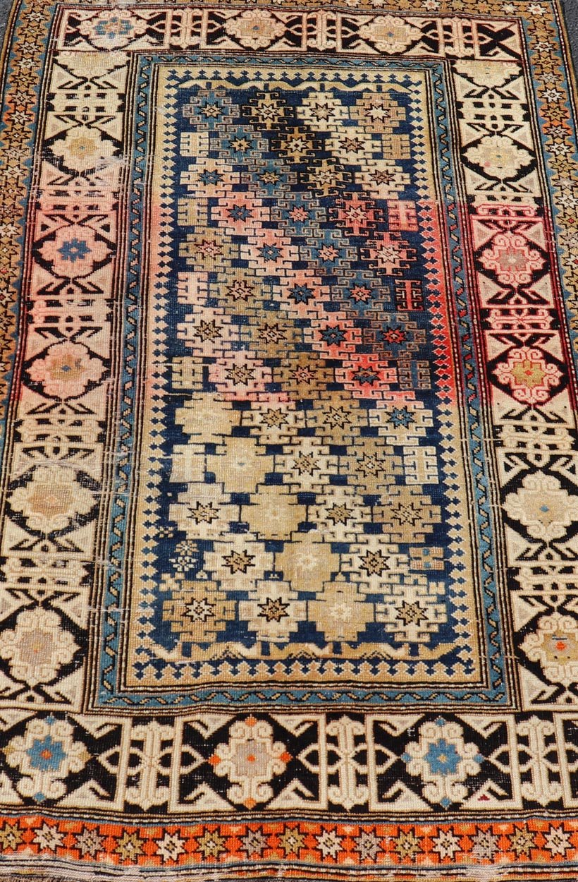 Antique Caucasian Shirvan Rug with All - Over Blossoming Tribal Motifs. Keivan Woven Arts rug V21 - 0102, country of origin / type: Caucasus / Shirvan, circa 1880 Measures: 3'0 x 4'10 This colorful blossom carpet from Shirvan features an all - ove... - Keivan Woven ArtsV21 - 0102 - 14828Rug