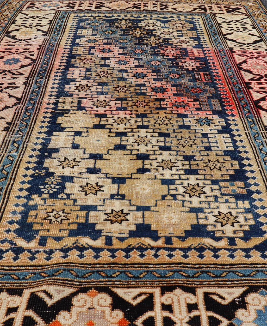 Antique Caucasian Shirvan Rug with All - Over Blossoming Tribal Motifs. Keivan Woven Arts rug V21 - 0102, country of origin / type: Caucasus / Shirvan, circa 1880 Measures: 3'0 x 4'10 This colorful blossom carpet from Shirvan features an all - ove... - Keivan Woven ArtsV21 - 0102 - 14828Rug
