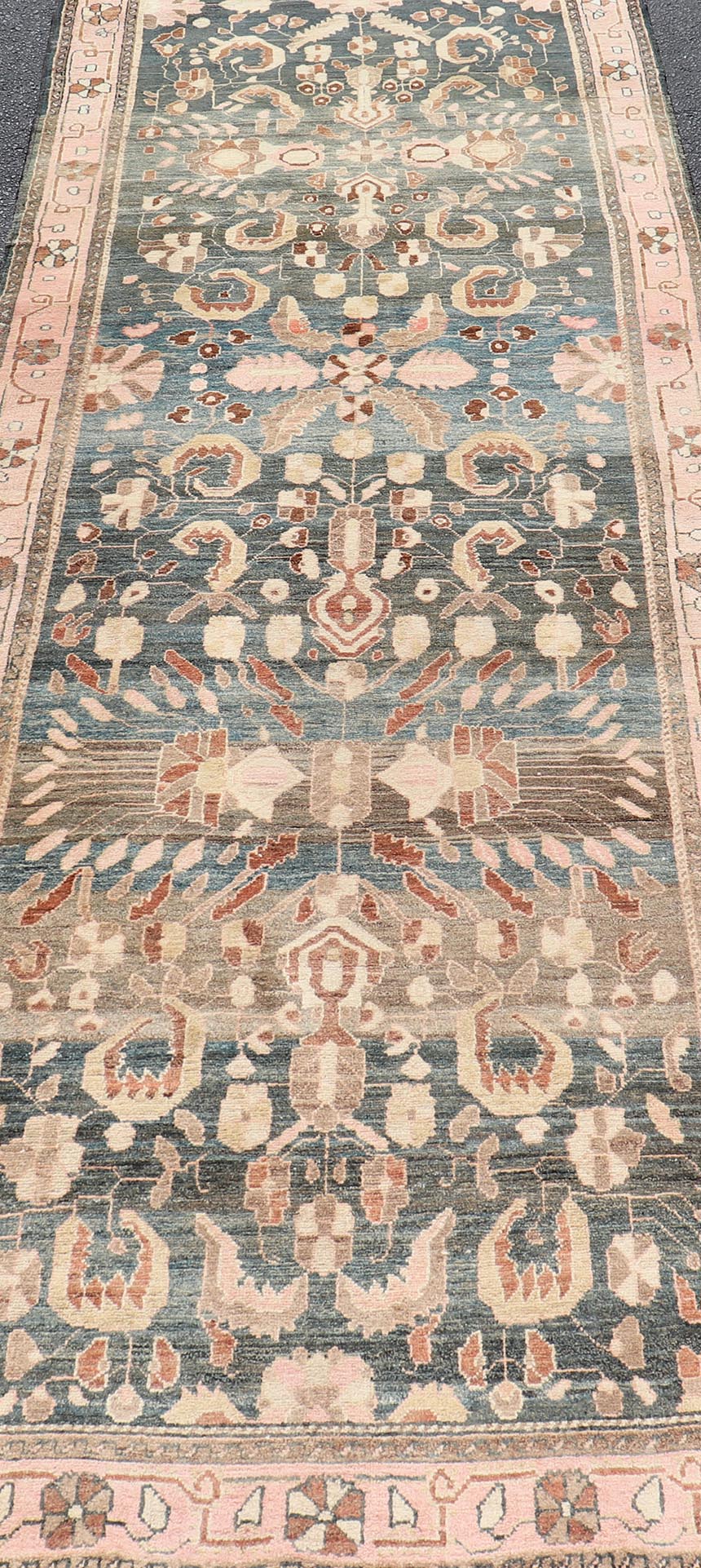 Keivan Woven Arts - Antique Persian Tabriz with Medium in Light Teal Background & Light Pink Border. Antique Persian Tabriz with Medium in Light Teal Background & Light Pink Border. Rug / V21 - 0112, Antique Tabriz, Antique Persian Tabriz, Antique Runn... - Keivan Woven ArtsV21 - 0112 - 14586