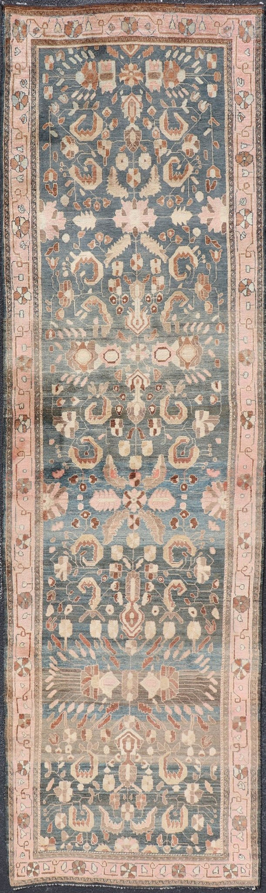 Keivan Woven Arts - Antique Persian Tabriz with Medium in Light Teal Background & Light Pink Border. Antique Persian Tabriz with Medium in Light Teal Background & Light Pink Border. Rug / V21 - 0112, Antique Tabriz, Antique Persian Tabriz, Antique Runn... - Keivan Woven ArtsV21 - 0112 - 14586Rug