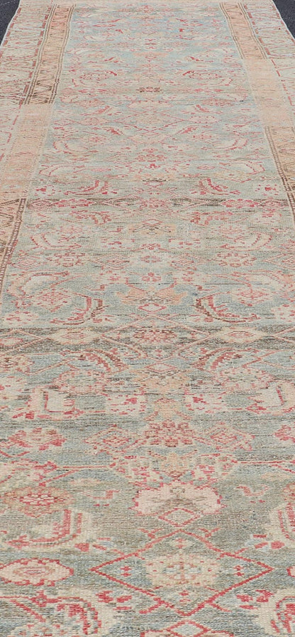 Antique Persian Kurdish Runner With Sub - Geometric All Over Herati Design. Keivan Woven Arts / rug V21 - 0115, country of origin / type: Iran / Kurdish, circa 1910. Measures: 3'0 x 13'10 This kurdish runner from 1910's is characterized by its a... - Keivan Woven ArtsV21 - 0115 - 14834