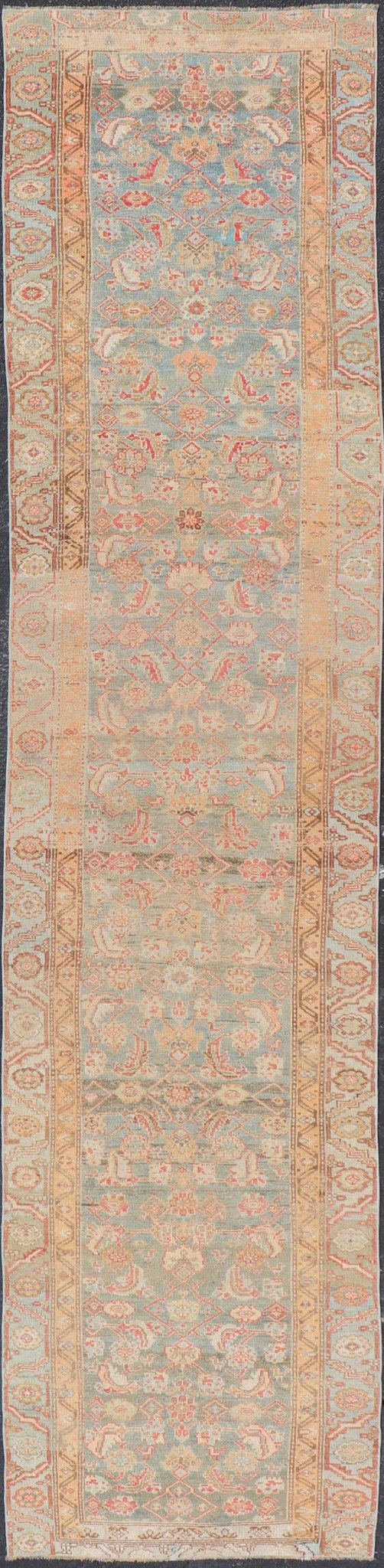 Antique Persian Kurdish Runner With Sub - Geometric All Over Herati Design. Keivan Woven Arts / rug V21 - 0115, country of origin / type: Iran / Kurdish, circa 1910. Measures: 3'0 x 13'10 This kurdish runner from 1910's is characterized by its a... - Keivan Woven ArtsV21 - 0115 - 14834